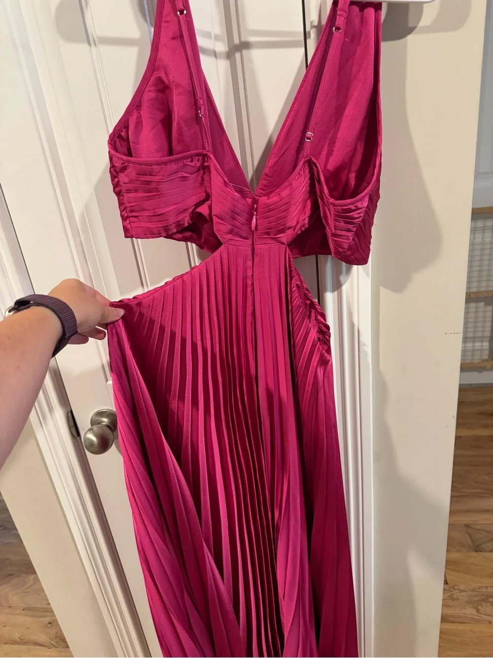 NWT Abercrombie and Fitch Giselle Pleated Cutout Maxi Dress